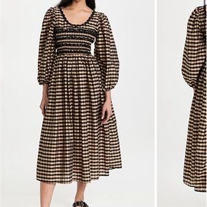 Sister Jane Black and Tan Checkered Midi Dress